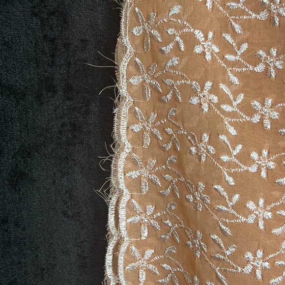 Pre-Owned Peach Embroidered  Dupatta Scarf 67x42 - Picture 2 of 2